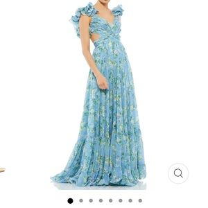 Mac Duggal Ruffled Floral Gown